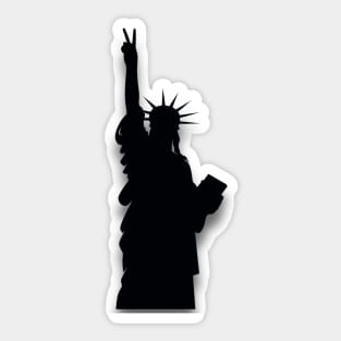 Statue of Liberty Silhouette Peace Sign Sticker